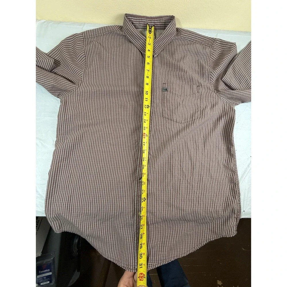 The North‎ Face Men's Long Sleeve Plaid Burgundy Shirt Size XL